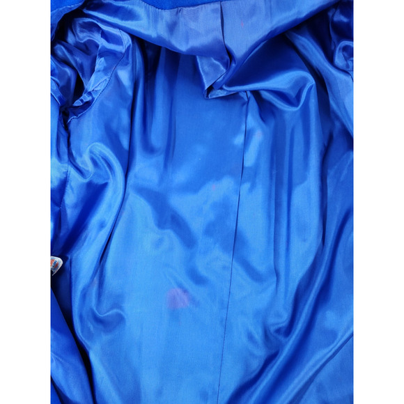 Vintage Alorna Petites Women's Royal Blue Pure Wool Midi Coat, Size 12-14P - Picture 11 of 13